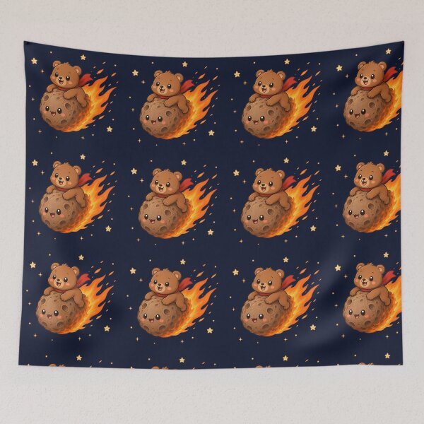 Item preview, Cute Kawaii Space Bear Riding a Meteor designed and sold by Seculinator.