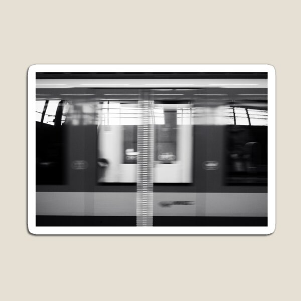 Item preview, Munich subway in motion - Abstract black and white city designed and sold by jacquesview.