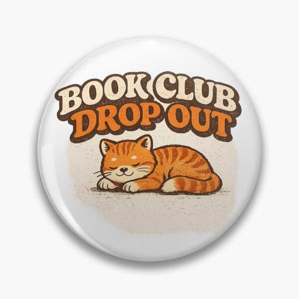 Item preview, Book Club Drop Out Retro Cat Vintage Typography Design designed and sold by alchemist1636.