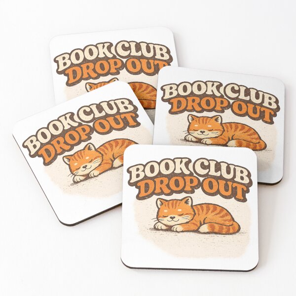 Item preview, Book Club Drop Out Retro Cat Vintage Typography Design designed and sold by alchemist1636 .