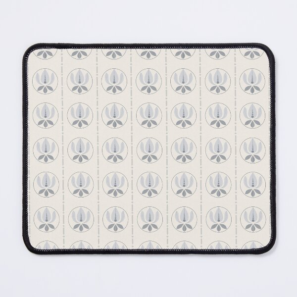 Item preview, Lotus Medallion Stripe Geometric Pattern Dusty Blue Cream designed and sold by DColourMuse.