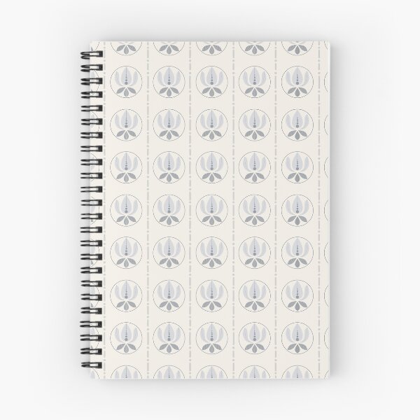 Item preview, Lotus Medallion Stripe Geometric Pattern Dusty Blue Cream designed and sold by DColourMuse.