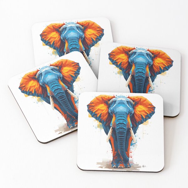 Item preview, Vibrant Low Poly Elephant Portrait designed and sold by ArtnarongDesign.