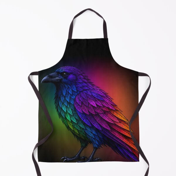 Item preview, Neon Rainbow Raven – Vibrant Dark Fantasy Bird Art designed and sold by Karszul.