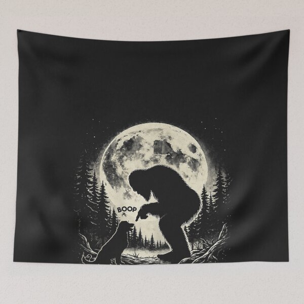 Item preview, Fun Hand Boop Nose Labrador Bigfoot Sasquatch Full Moon Dog designed and sold by CriseldaBruning.