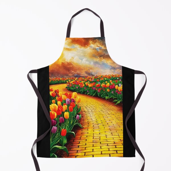 Item preview, Yellow Brick Road at Summer Sunset – Meandering Path Paved with Colorful Tulips designed and sold by EmeraldeaDesign.