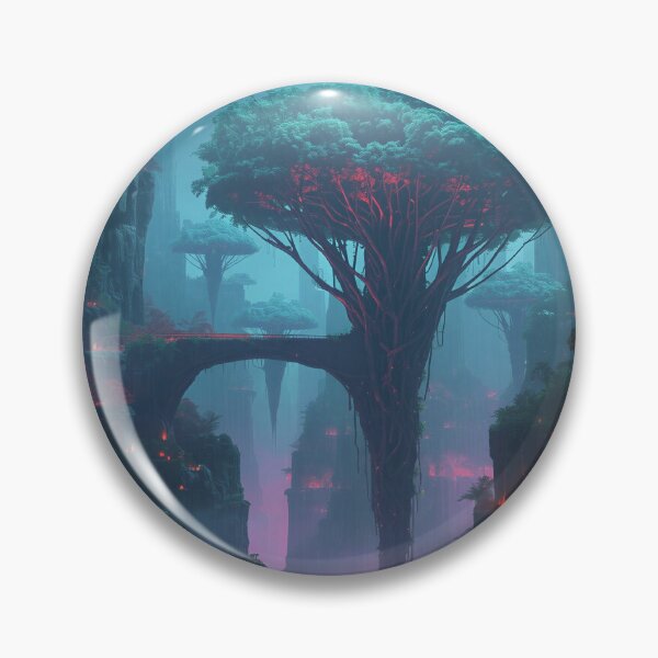 Item preview, Floating Ember Canopy Alien Canyon Fantasy Landscape designed and sold by Luminous Wilds.