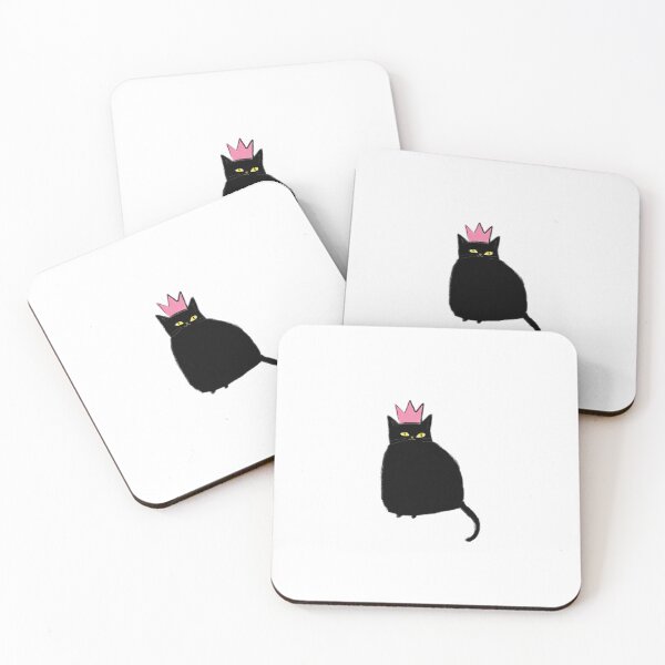 Item preview, Cute Chonky Black Cat Pink Crown Illustration designed and sold by ogduckboy.