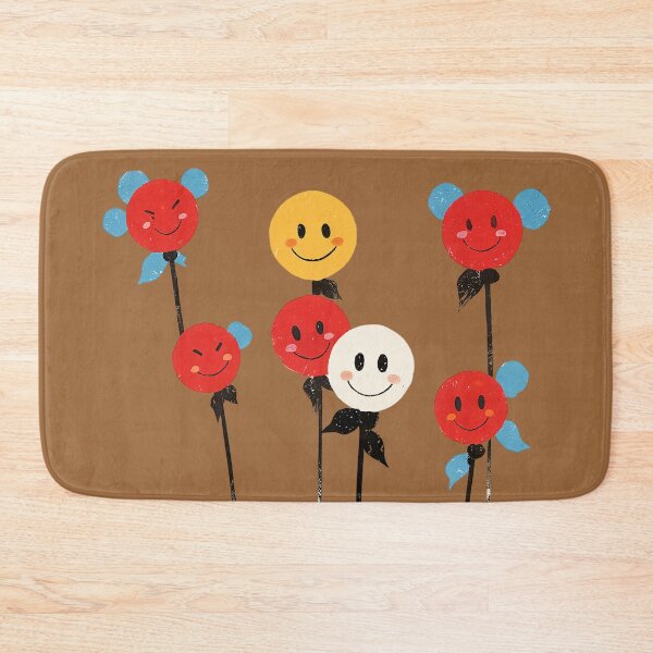 Item preview, Cute Smiley Flower Friends – Retro Happy Face Garden Illustration designed and sold by KiraChie.