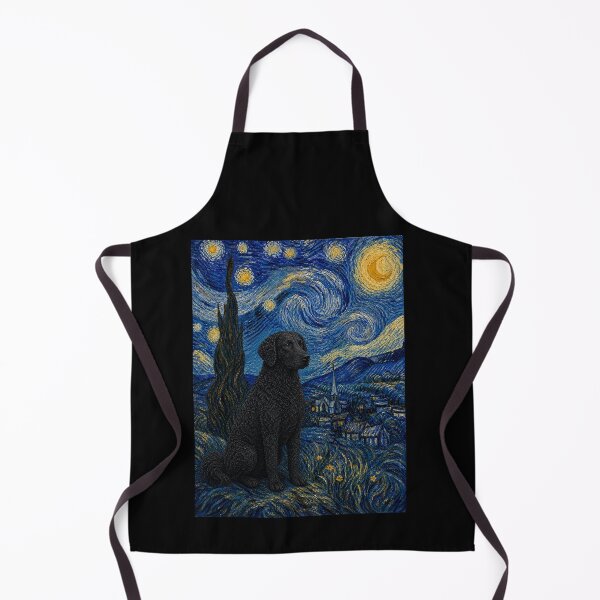 Item preview, Curly-Coated Retriever Dog Van Gogh Starry Night designed and sold by Littermin.