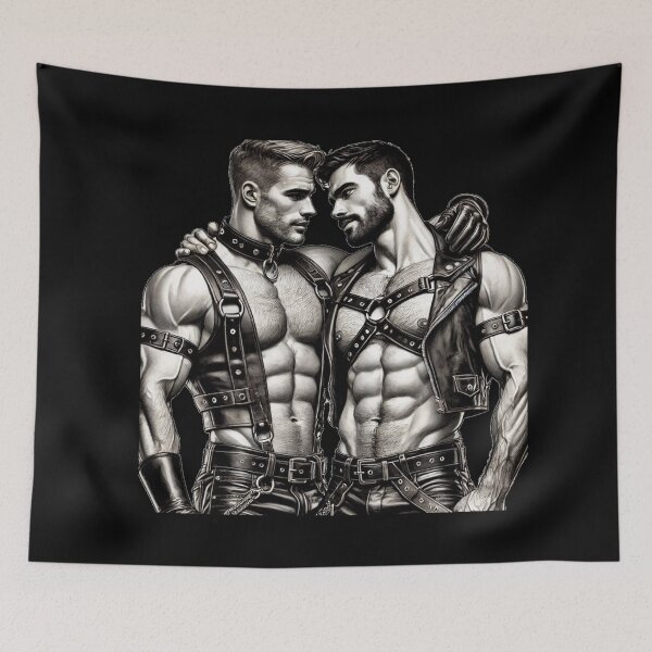 Item preview, Into You Gay Leather Pride Graphic Art Design designed and sold by ItsAKinkThing.