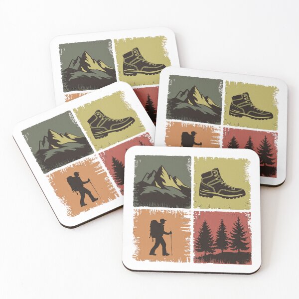 Item preview, Hiking Icons Grid – Mountains, Boot, Hiker & Trees Outdoor Design designed and sold by Gabe1983.