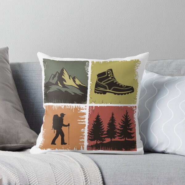 Item preview, Hiking Icons Grid – Mountains, Boot, Hiker & Trees Outdoor Design designed and sold by Gabe1983.