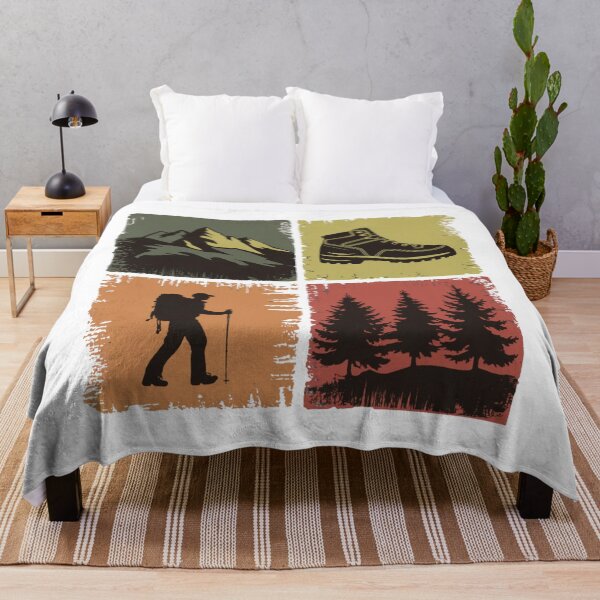 Item preview, Hiking Icons Grid – Mountains, Boot, Hiker & Trees Outdoor Design designed and sold by Gabe1983.