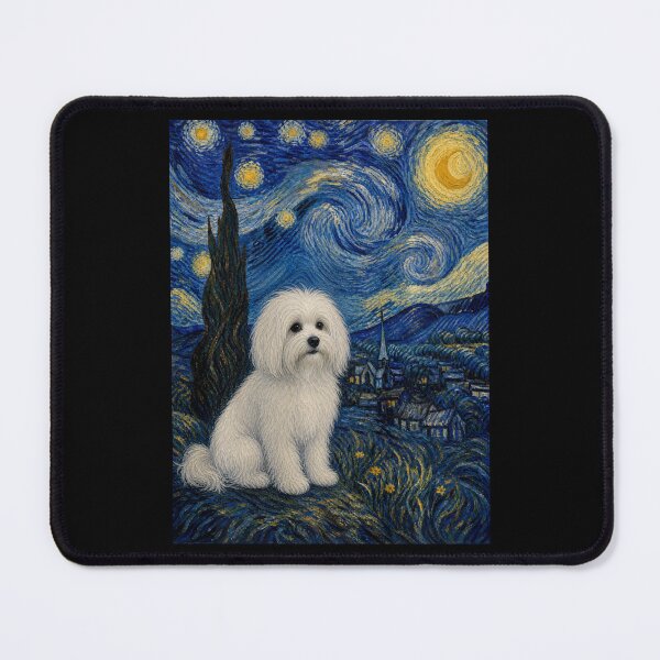 Item preview, Coton de Tulear Dog Van Gogh Starry Night designed and sold by Littermin.