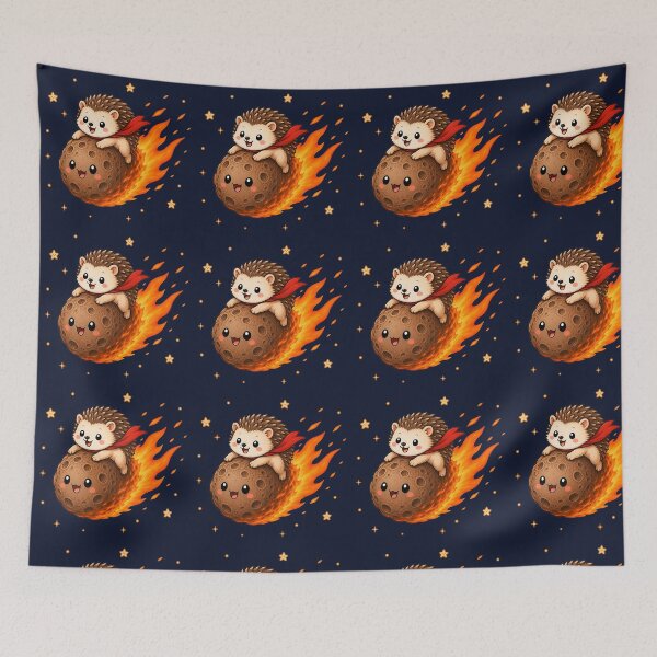Item preview, Cute Kawaii Space Hedgehog Riding a Meteor designed and sold by Seculinator.