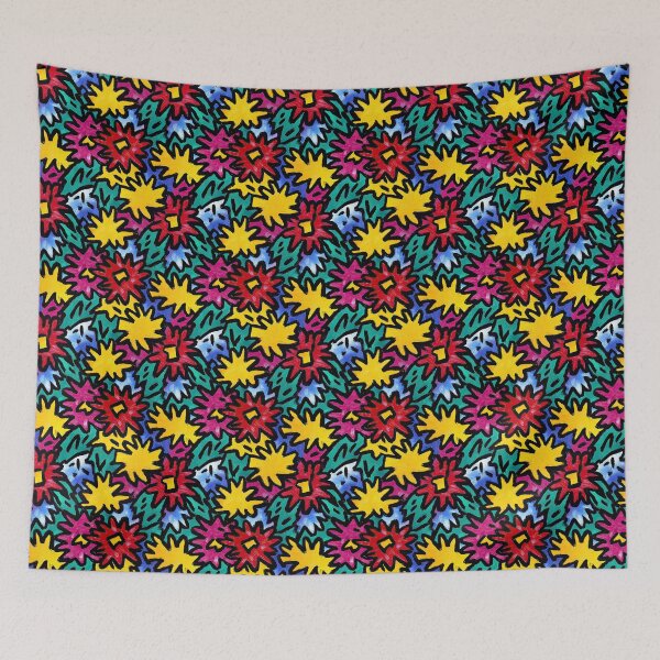 Item preview, Bright Neon Jagged Starburst Pop Art Pattern designed and sold by igraphixart.