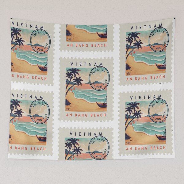 Item preview, Hoi An Vietnam Coastal Postage Stamp Travel Sticker designed and sold by stickercuffs.