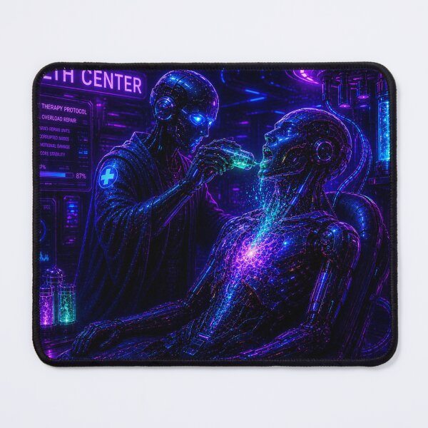 Item preview, AI Nanobot Therapy - Cyber Elixir Neon Art designed and sold by bbbpetr100.