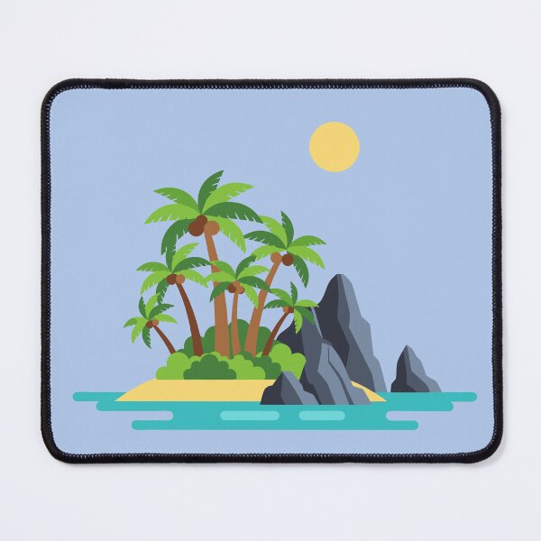Item preview, Flat Art Tropical Island Palm Trees and Rocks designed and sold by SolutionsArt.