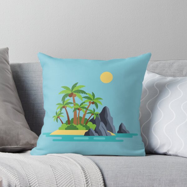 Item preview, Flat Art Tropical Island Palm Trees and Rocks designed and sold by SolutionsArt.