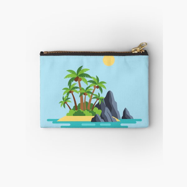 Item preview, Flat Art Tropical Island Palm Trees and Rocks designed and sold by SolutionsArt.