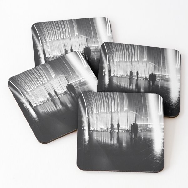 Item preview, Cologne Central Station at night in the rain - black and white designed and sold by jacquesview.
