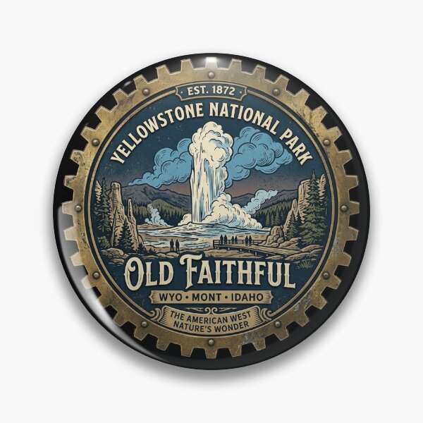 Item preview, Yellowstone National Park Old Faithful Geyser Vintage Emblem Shirt designed and sold by Yellowriversss.