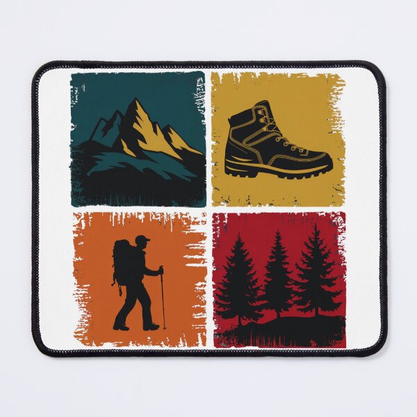 Item preview, Hiking Icons Grid – Mountains, Boot, Hiker & Trees Outdoor Design designed and sold by Gabe1983.
