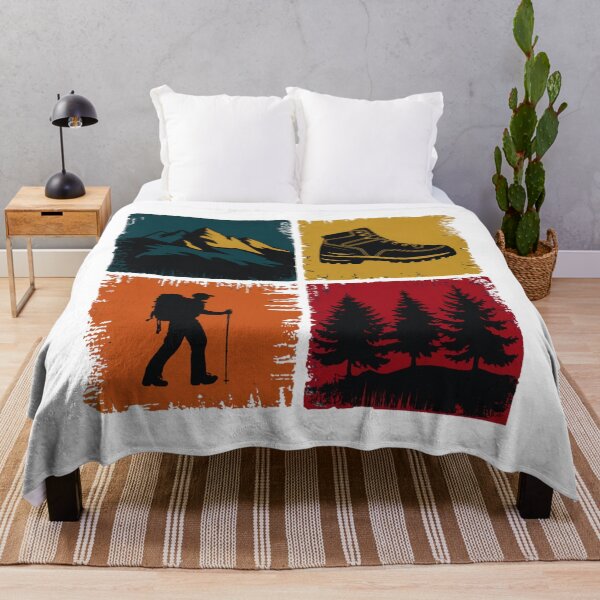 Item preview, Hiking Icons Grid – Mountains, Boot, Hiker & Trees Outdoor Design designed and sold by Gabe1983.