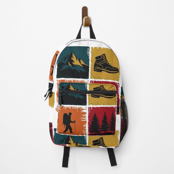 Item preview, Hiking Icons Grid – Mountains, Boot, Hiker & Trees Outdoor Design designed and sold by Gabe1983.