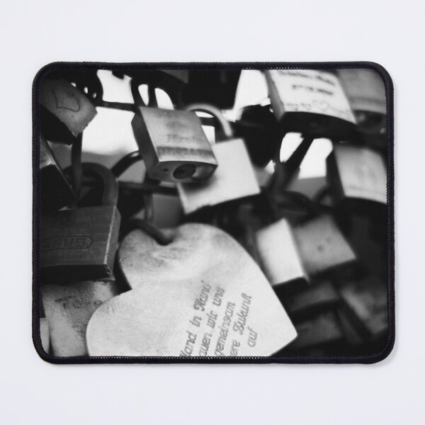 Item preview, Love locks on the Hohenzollern Bridge - Cologne Monochrome designed and sold by jacquesview.