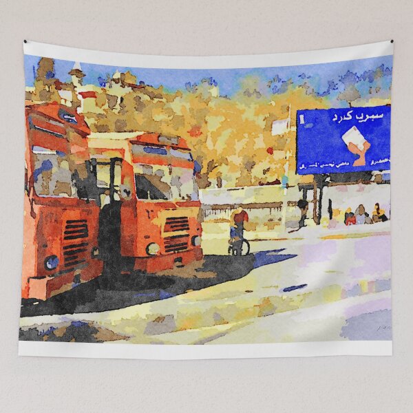 Item preview, Aleppo: buses and child riding a bicycle designed and sold by Giuseppe Cocco.