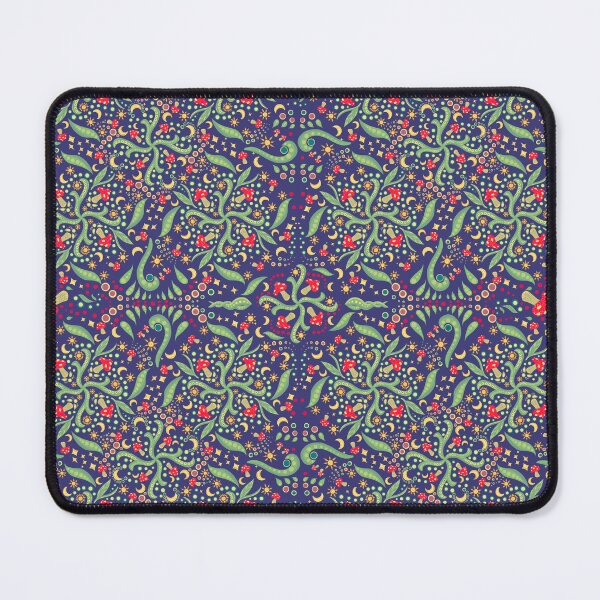 Item preview, Mushroom Pattern ( dark blue ) designed and sold by Library-Of-Em.