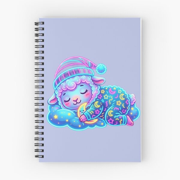 Item preview, Cute Sleeping Neon Sheep on a Cloud – Kawaii Goodnight Motif designed and sold by NeonTraum.