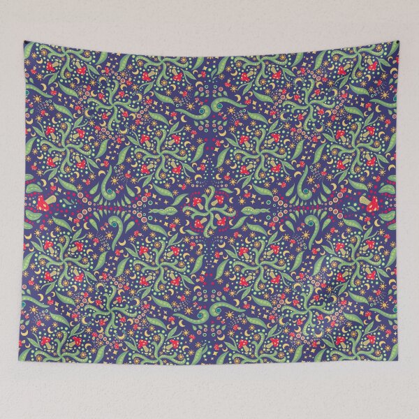 Item preview, Mushroom Pattern ( dark blue ) designed and sold by Library-Of-Em.