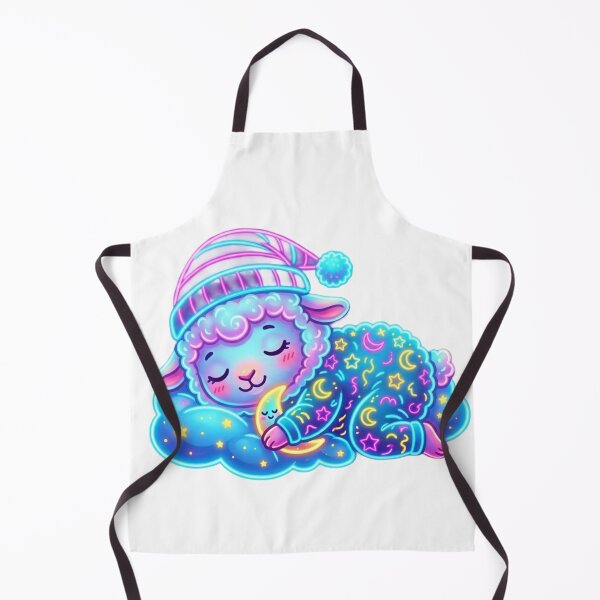 Item preview, Cute Sleeping Neon Sheep on a Cloud – Kawaii Goodnight Motif designed and sold by NeonTraum.
