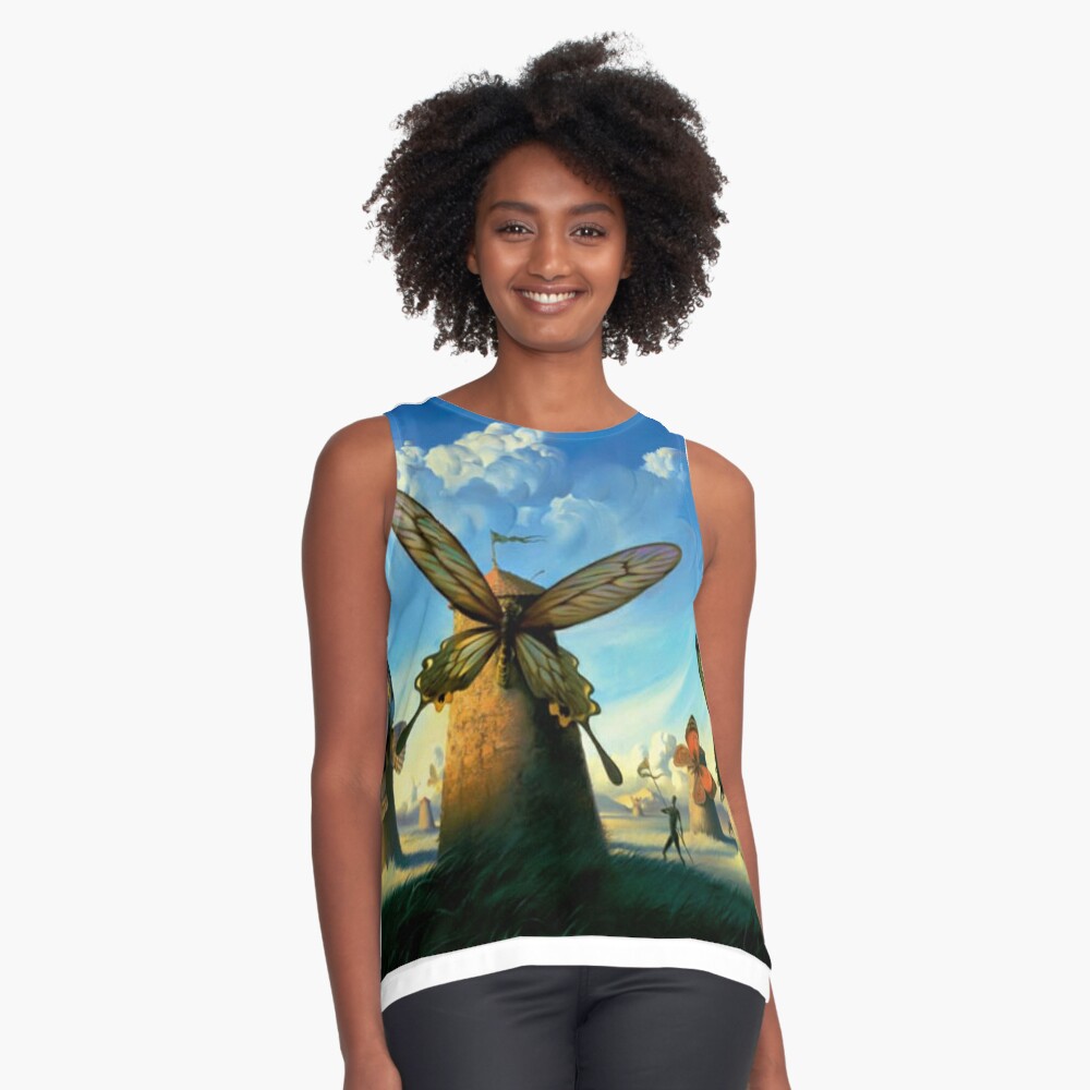 Salvador Dali tank tops vest 100% Cotton El Salvador Dali Master Surrealist  Artist Butterflies Windmill - AliExpress