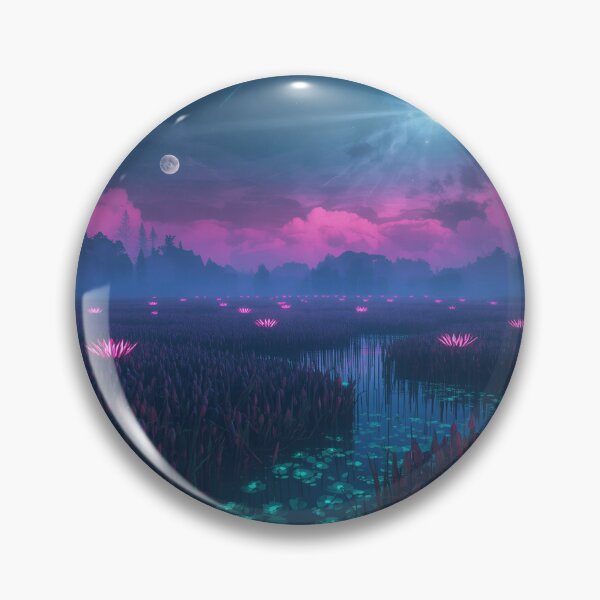Item preview, Celestial Glow Marsh Alien Fantasy Landscape designed and sold by Luminous Wilds.