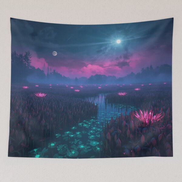 Item preview, Celestial Glow Marsh Alien Fantasy Landscape designed and sold by Luminous Wilds.