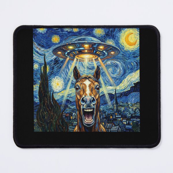 Item preview, Horse Starry Night UFO Van Gogh Art Animal Selfie Lover designed and sold by Kimberley King Art King Art.
