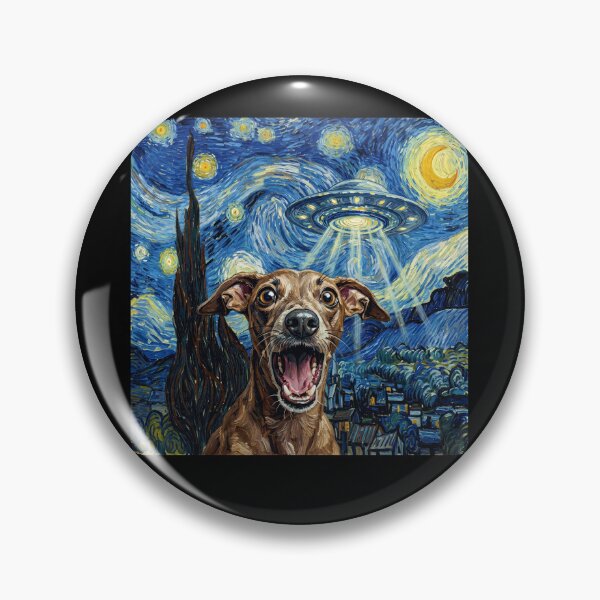 Artikelvorschau, Italienisches Windspiel Sternennacht UFO Van Gogh Kunst Hunde-Selfie-Liebhaber entworfen und verkauft von Kimberley King Art King Art.