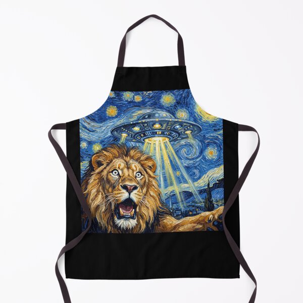 Item preview, Lion Starry Night UFO Van Gogh Art Animal Selfie Lover designed and sold by Kimberley King Art King Art.