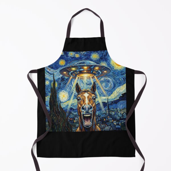 Item preview, Horse Starry Night UFO Van Gogh Art Animal Selfie Lover designed and sold by Kimberley King Art King Art.