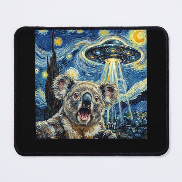 Item preview, Koala Starry Night UFO Van Gogh Art Animal Selfie Lover designed and sold by Kimberley King Art King Art.