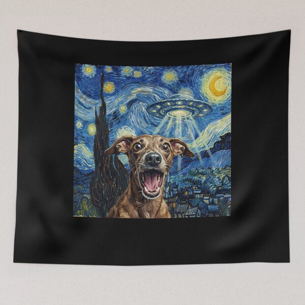 Item preview, Italian Greyhound Starry Night UFO Van Gogh Art Dog Selfie Lover designed and sold by Kimberley King Art King Art.