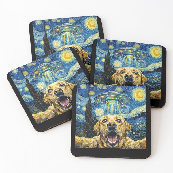Item preview, Labrador Retriever Starry Night UFO Van Gogh Art Dog Selfie Lover designed and sold by Kimberley King Art  King Art.