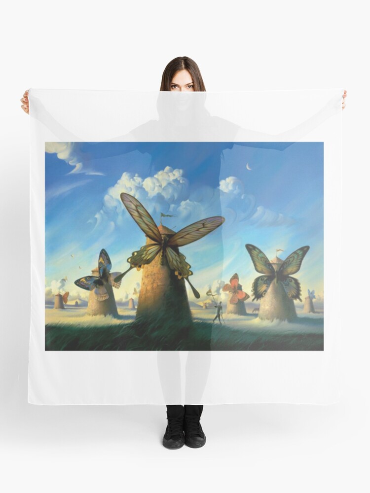 Windmill Butterflies By Salvador Dali Scarf By Joerogan Redbubble