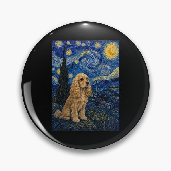Item preview, Cocker Spaniel Dog Van Gogh Starry Night designed and sold by Littermin.