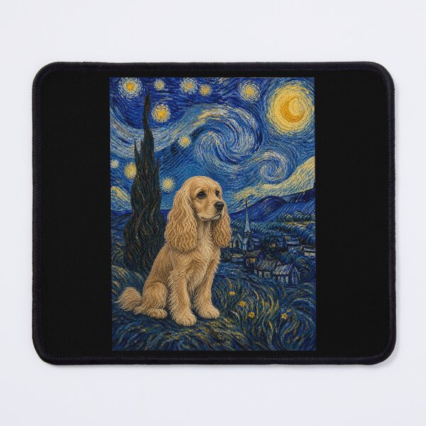 Item preview, Cocker Spaniel Dog Van Gogh Starry Night designed and sold by Littermin.